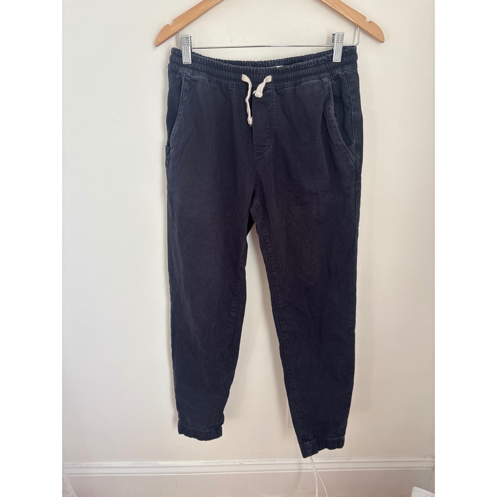 Marine Layer Saturday Joggers Mens Medium Faded Navy Black Cotton Lyocell Blend